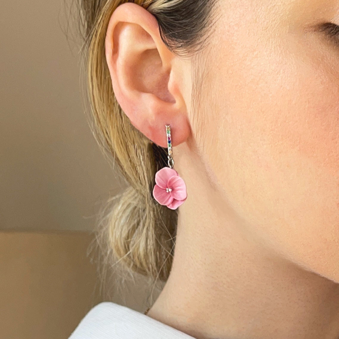 Orecchini MINI lilium. | Pink BAGUETTE