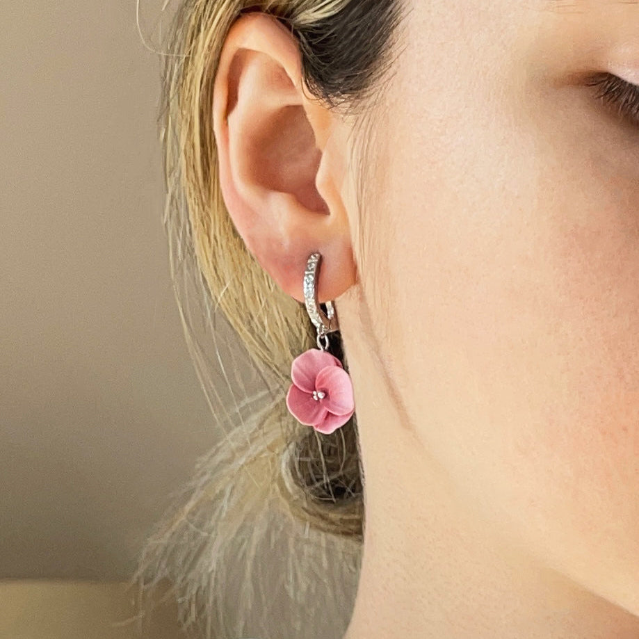 Orecchini MINI lilium. | Pink HOOP