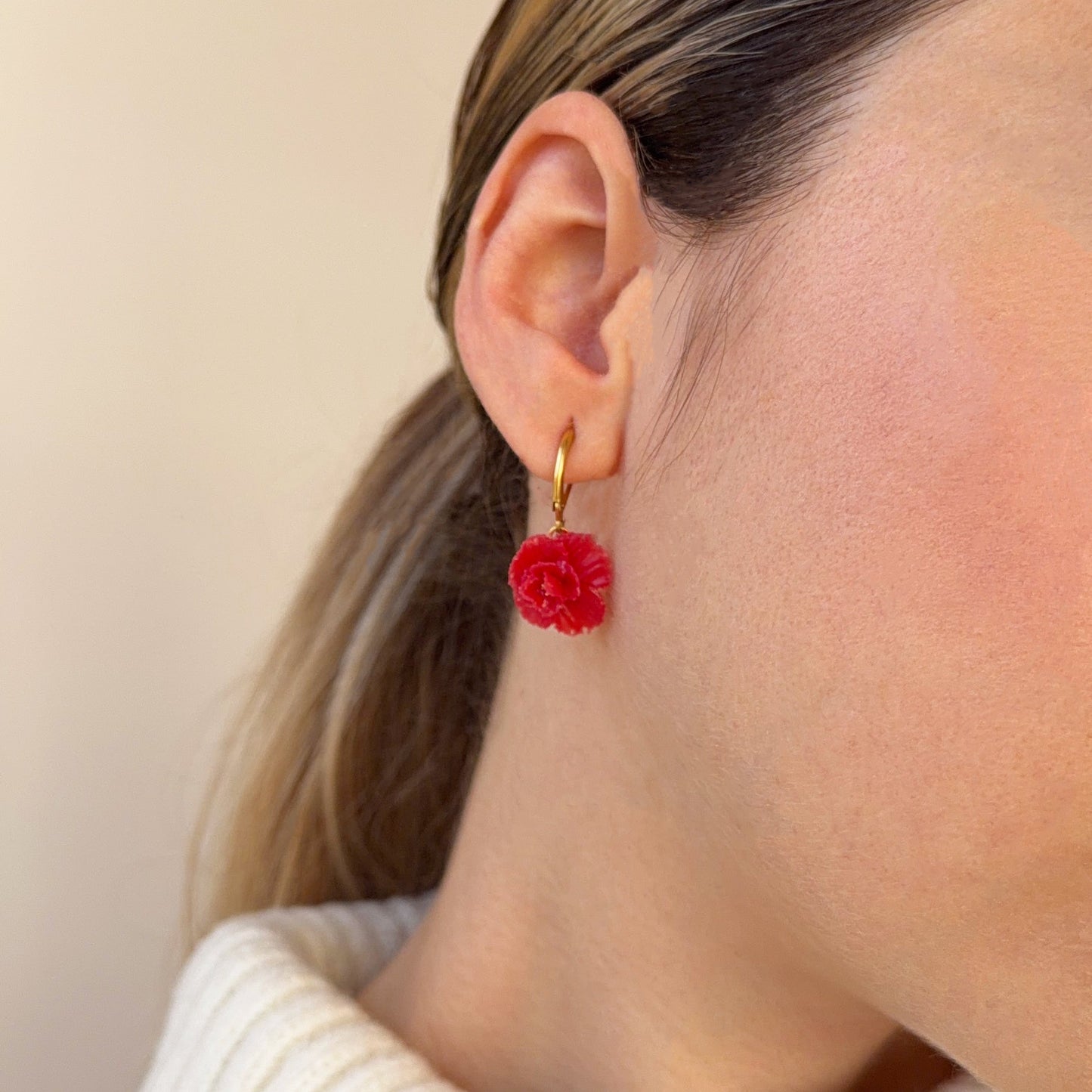 Orecchini GAROFANO | le MINI. | HOOP - Rosso