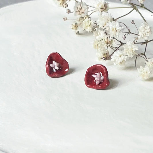 Orecchini MINI POPPY. | Rosso