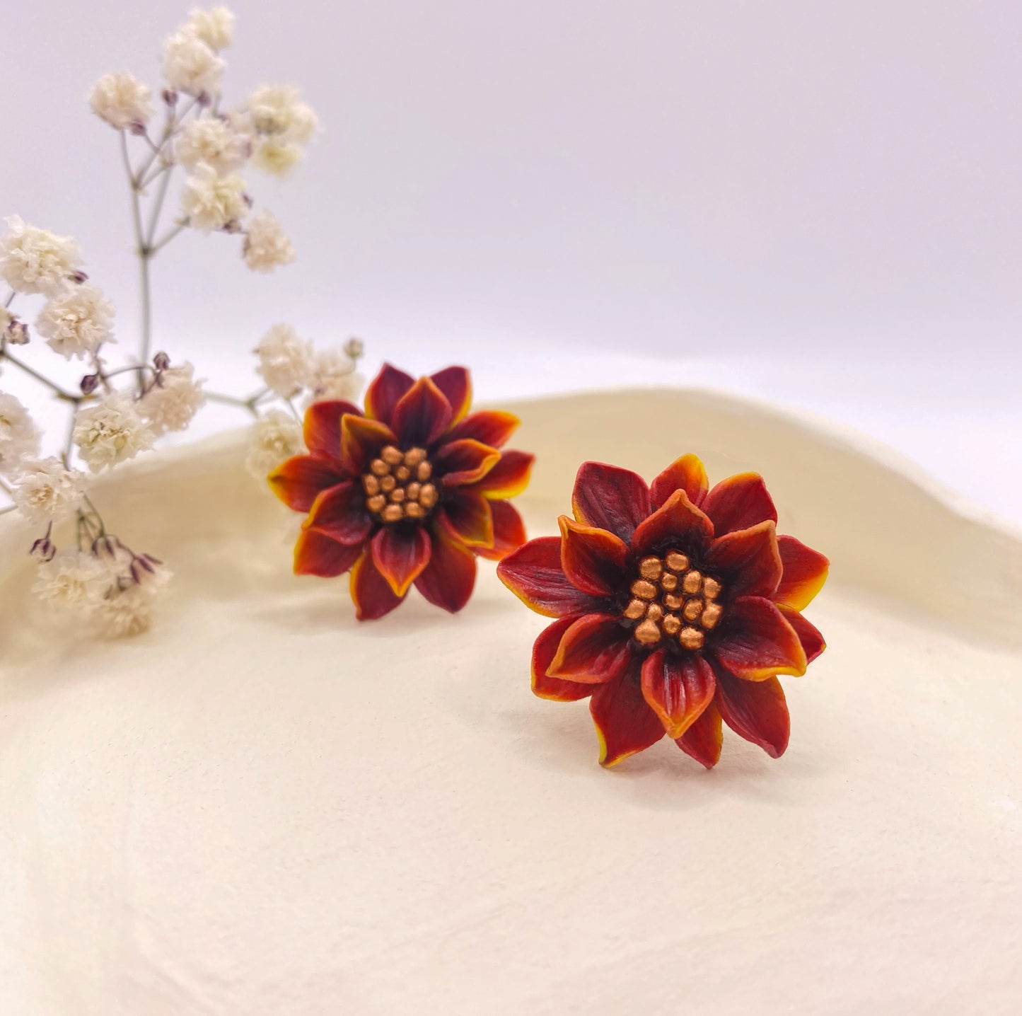 Orecchini PETIT SUNFLOWER. | Bordeaux