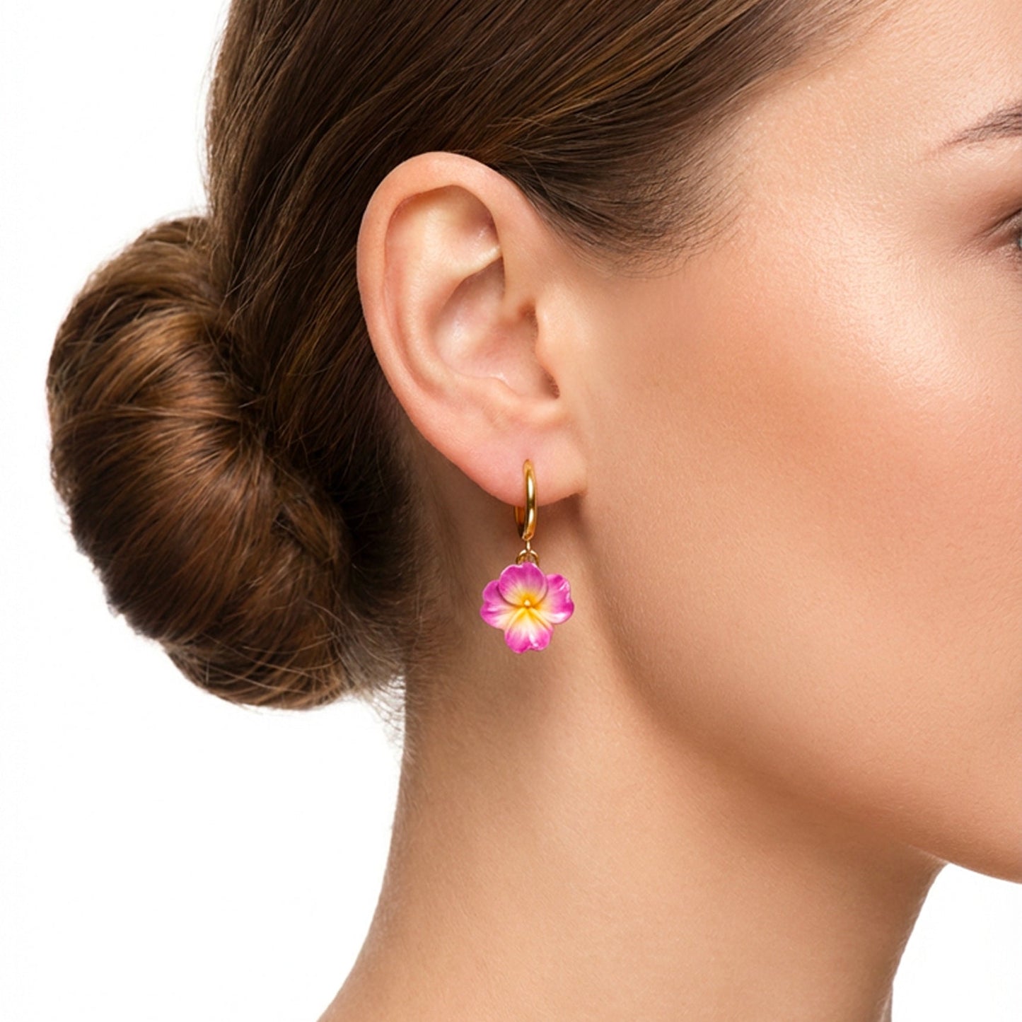 Orecchini PRIMULA. | le MINI - HOOP | Fucsia