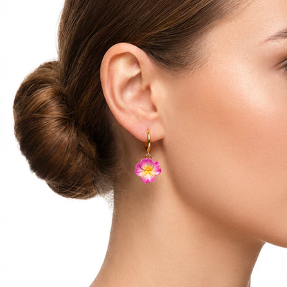 Orecchini PRIMULA. | le MINI - HOOP | Fucsia