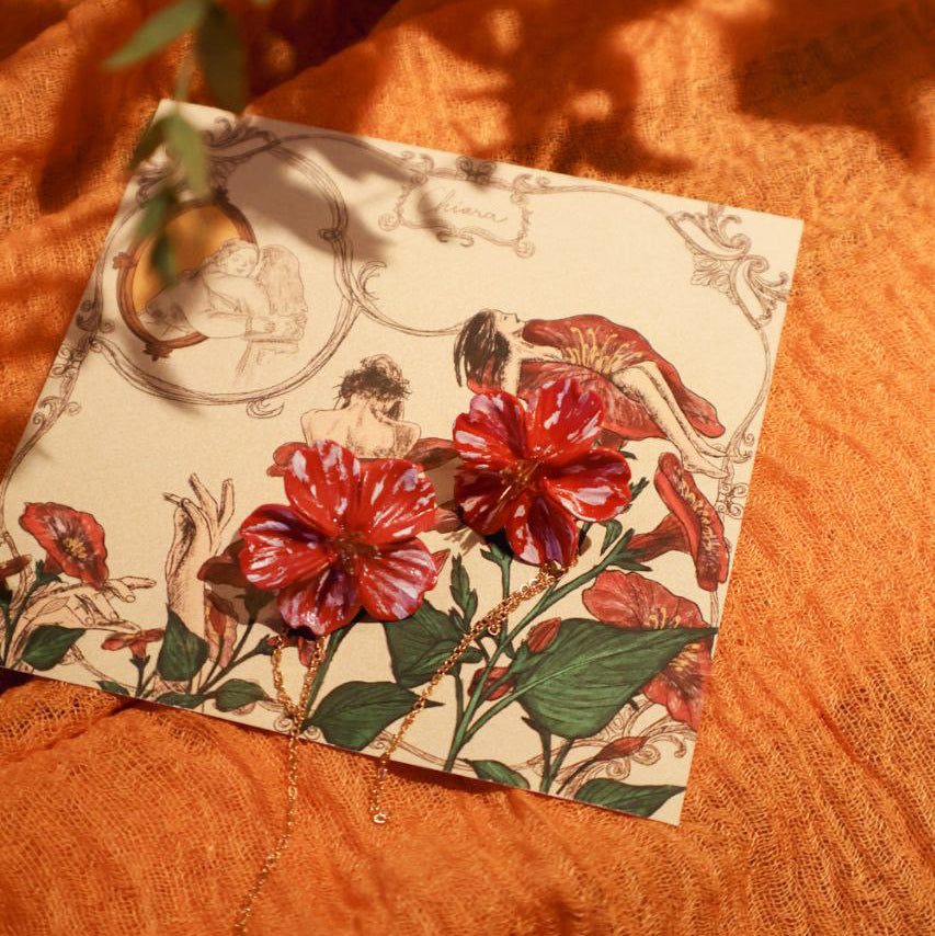 Orecchini LA BELLA DI NOTTE - Chiara | le MIDI. | Rosso