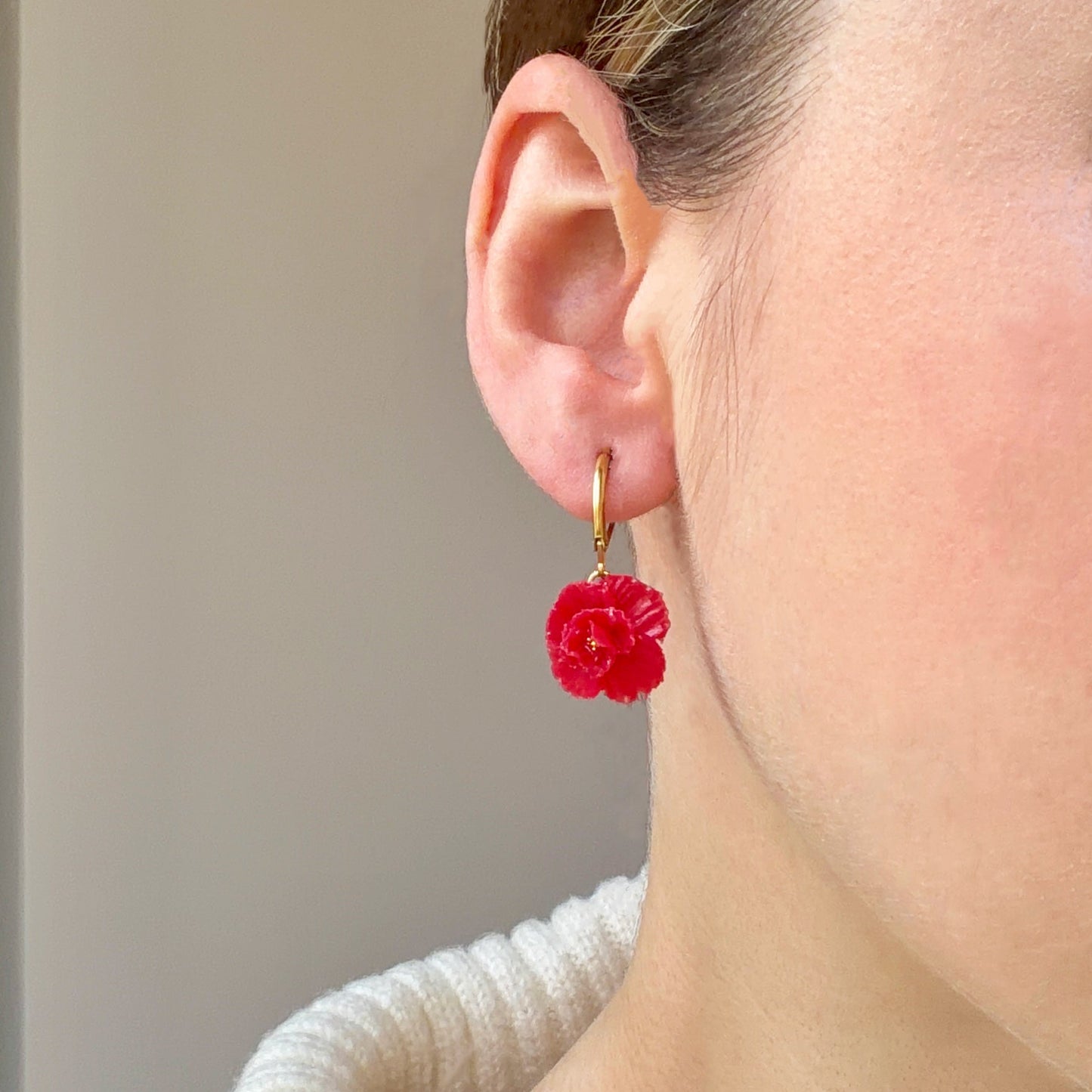 Orecchini GAROFANO | le MINI. | Rosso (seconda variante)