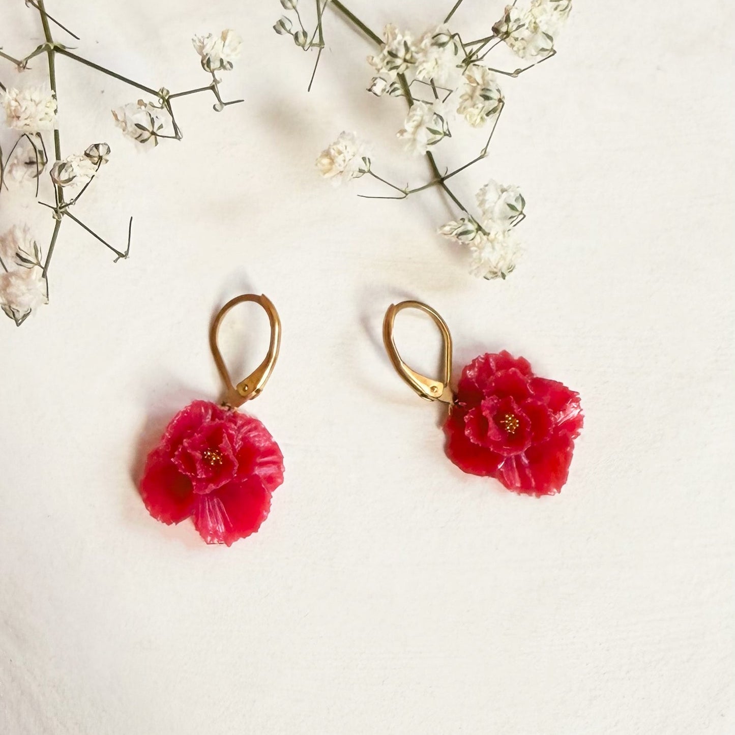 Orecchini GAROFANO | le MINI. | Rosso (seconda variante)