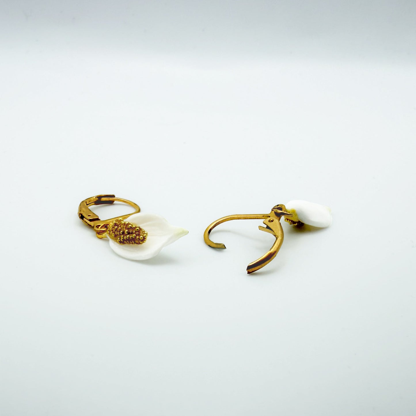 Orecchini SPATIFILLO. | le MINI - HOOP | Bianco