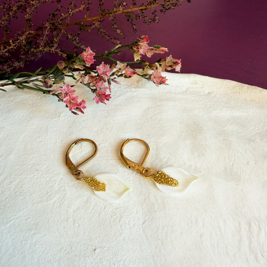 Orecchini SPATIFILLO. | le MINI - HOOP | Bianco