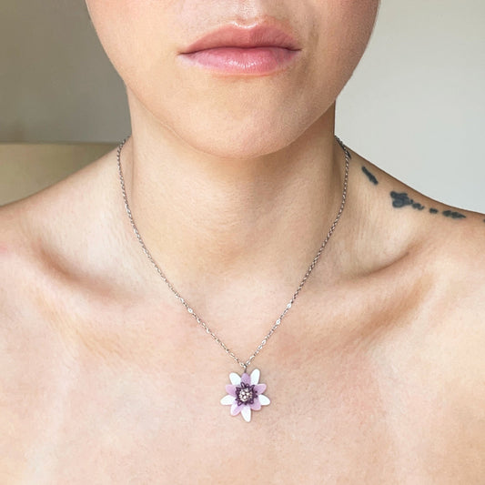 Girocollo PETIT PASSIFLORA. | VIOLA (silver edition)