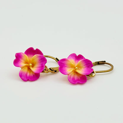 Orecchini PRIMULA. | le MINI - HOOP | Fucsia