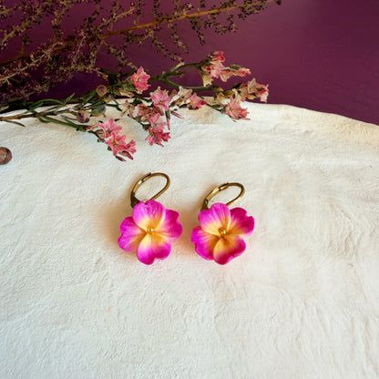 Orecchini PRIMULA. | le MINI - HOOP | Fucsia